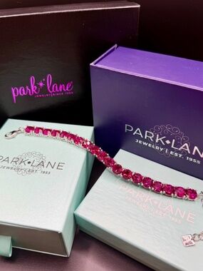 NIB - Fuchsia & Silver - Park Lane Impression Bracelet - Full Size - LTD ED